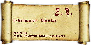 Edelmayer Nándor névjegykártya